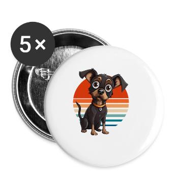 Ne me regarde pas sur ce ton Chihuahua - Lot de 5 grands badges (56 mm) - blanc - Devant