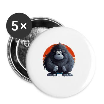 Ne me regarde pas dans ce ton Gorille - Lot de 5 grands badges (56 mm) - blanc - Devant