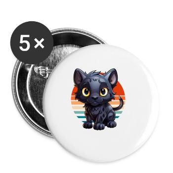 Guck Mich Nicht In Diesem Ton An Panther - Buttons groß 56 mm (5er Pack) - Weiß - Vorne