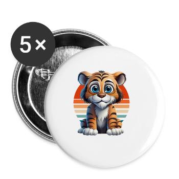 Guck Mich Nicht In Diesem Ton An Tiger - Buttons groß 56 mm (5er Pack) - Weiß - Vorne