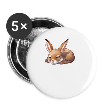Chemise de sommeil officielle Bunny - Lot de 5 grands badges (56 mm) - blanc - Devant