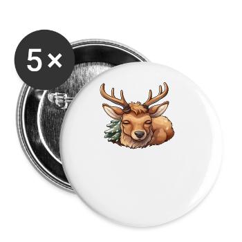 Chemise de nuit officielle Renne - Lot de 5 grands badges (56 mm) - blanc - Devant