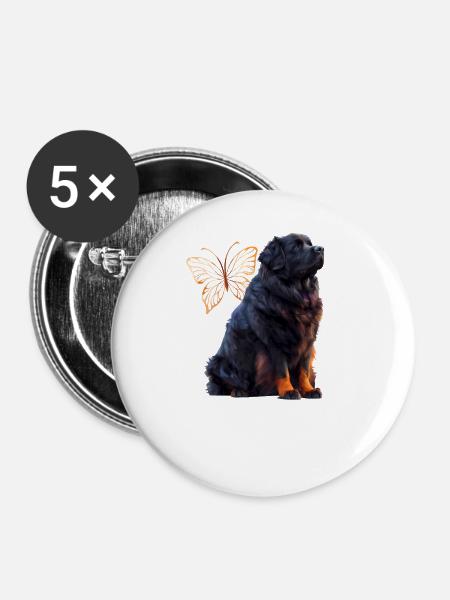 Neufundland - Buttons groß 56 mm (5er Pack) - Weiß