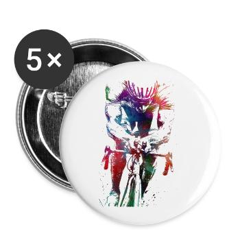 Cycling #cycling #sport #bike - Buttons large 2.2''/56 mm (5-pack) - white - Front