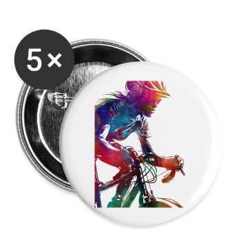 Cycling #cycling #sport #bike - Buttons large 2.2''/56 mm (5-pack) - white - Front