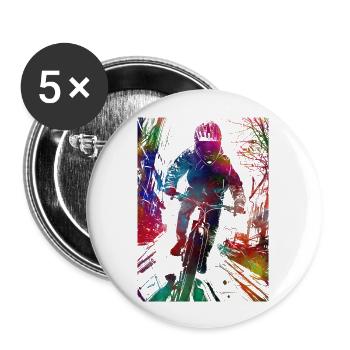 Rider de BMX #sport #bike - Lot de 5 grands badges (56 mm) - blanc - Devant
