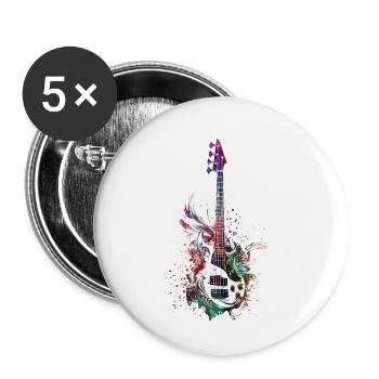 Music bass guitar - Buttons large 2.2''/56 mm (5-pack) - white - Front