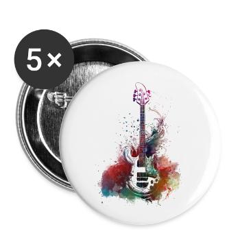 Guitar music art - Buttons large 2.2''/56 mm (5-pack) - white - Front