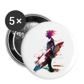 Surfer sport art #surfer #sport - Buttons large 2.2''/56 mm (5-pack) - white - Front