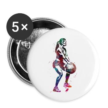 Fitnesssport Artikel #fitness - Buttons groß 56 mm (5er Pack) - Weiß - Vorne