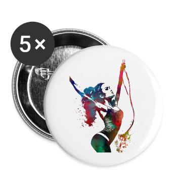 Fitnesssport Artikel #fitness - Buttons groß 56 mm (5er Pack) - Weiß - Vorne