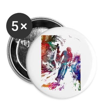 Cycling #cycling #sport #bike - Buttons large 2.2''/56 mm (5-pack) - white - Front