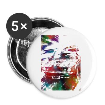 Cars racing #racing #sport - Buttons large 2.2''/56 mm (5-pack) - white - Front