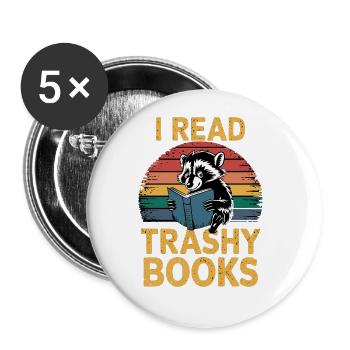 I Read Trashy Books 17 - Buttons groß 56 mm (5er Pack) - Weiß - Vorne