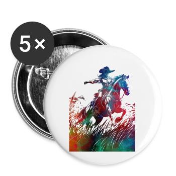 Horse Rider sport art #rider #horse #sport - Buttons large 2.2''/56 mm (5-pack) - white - Front