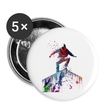 Parkour ville sport art - Lot de 5 grands badges (56 mm) - blanc - Devant