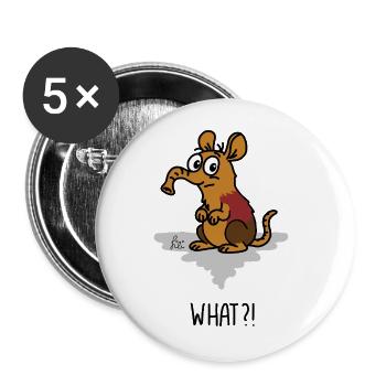 Quoi?! - chien à trompe rousse confus - Lot de 5 grands badges (56 mm) - blanc - Devant