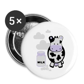 kuh milk - Lot de 5 grands badges (56 mm) - blanc - Devant