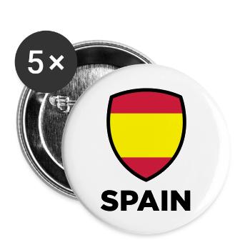 Drapeau national de l Espagne - Lot de 5 grands badges (56 mm) - blanc - Devant