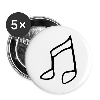 Note - Buttons groß 56 mm (5er Pack) - Weiß - Vorne