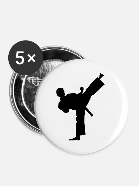 karate - Buttons groß 56 mm (5er Pack) - Weiß