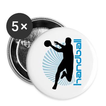 Spirale Handballer - Buttons groß 56 mm (5er Pack) - Weiß - Vorne