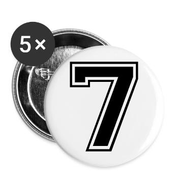 Varsity Number 7 - Buttons large 2.2''/56 mm (5-pack) - white - Front