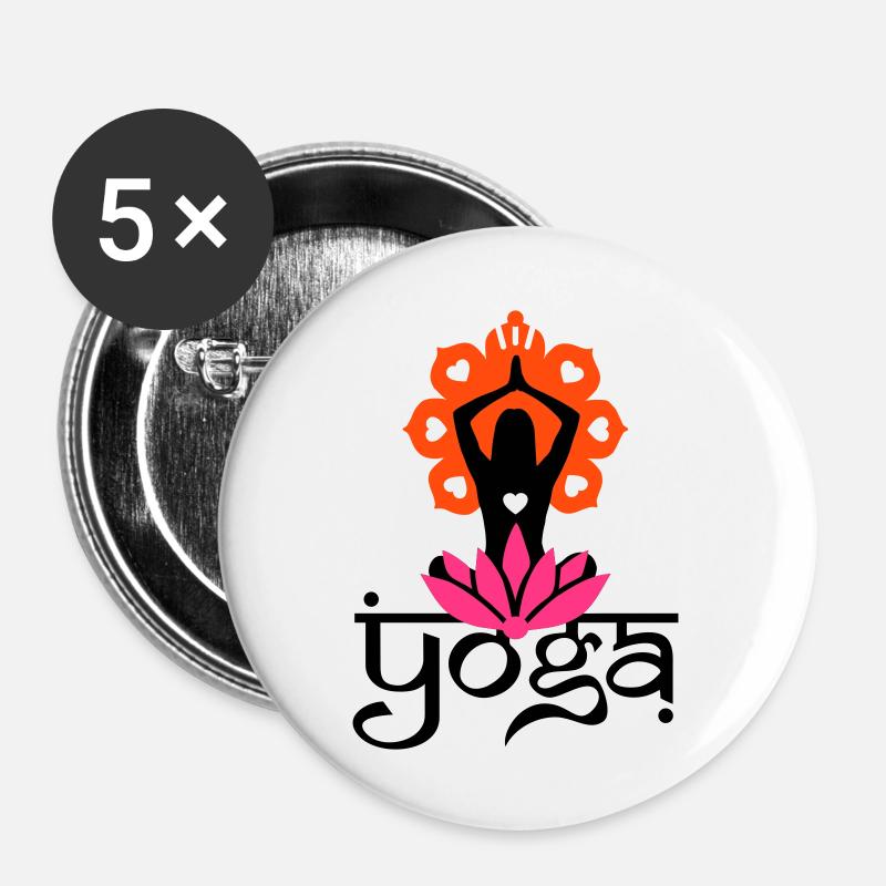 YOGA - Buttons groß 56 mm (5er Pack) - Weiß