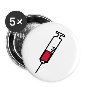 seringue2 - Lot de 5 grands badges (56 mm) - blanc - Devant