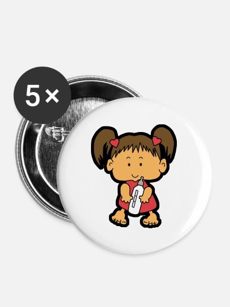 Baby girl - Buttons groß 56 mm (5er Pack) - Weiß
