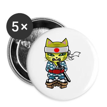 Chat mouraÏ - Lot de 5 grands badges (56 mm) - blanc - Devant