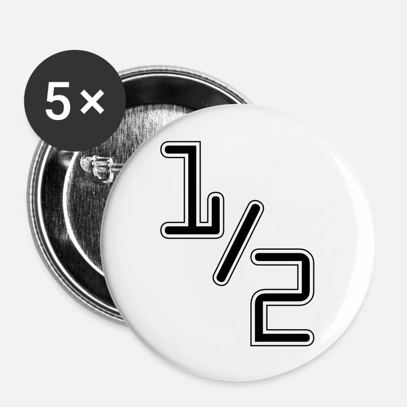 half - Buttons large 2.2''/56 mm (5-pack) - white