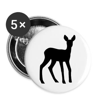 Reh - Rehkitz - Buttons groß 56 mm (5er Pack) - Weiß - Vorne