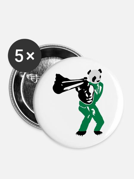 shooting panda - Buttons groß 56 mm (5er Pack) - Weiß