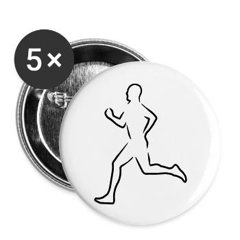 Läufer - Buttons groß 56 mm (5er Pack) - Weiß - Vorne