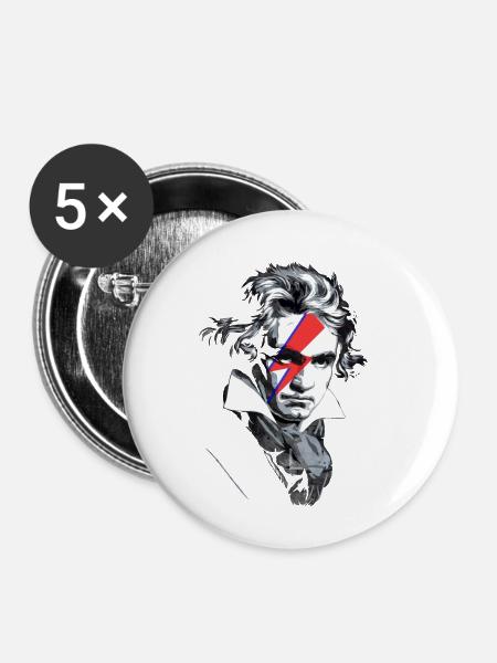 Beethoven Super star - Buttons groß 56 mm (5er Pack) - Weiß