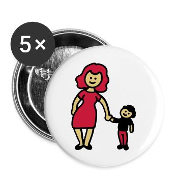 Mother / grandmother + Child 3 - Buttons large 2.2''/56 mm (5-pack) - white - Front