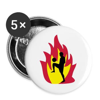 Football fire - Buttons large 2.2''/56 mm (5-pack) - white - Front