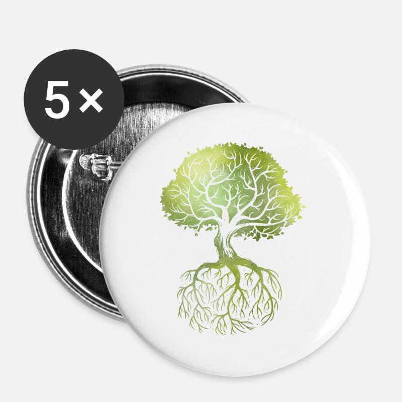 Roots - Buttons groß 56 mm (5er Pack) - Weiß