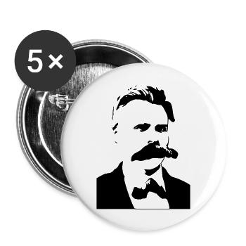 Friedrich Nietzsche - Buttons groß 56 mm (5er Pack) - Weiß - Vorne
