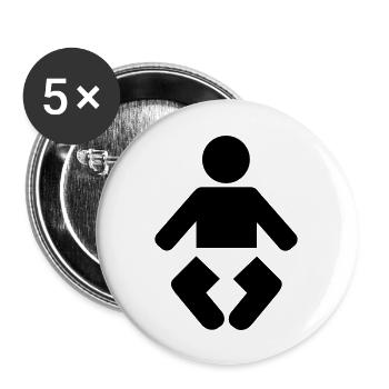 bébé - Lot de 5 grands badges (56 mm) - blanc - Devant