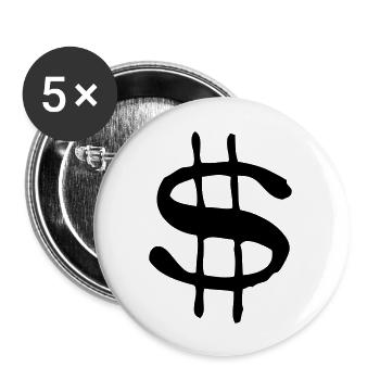 Dollar Money Bank - Buttons large 2.2''/56 mm (5-pack) - white - Front