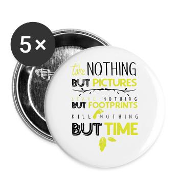 Leave nothing but footprints - Buttons large 2.2''/56 mm (5-pack) - white - Front