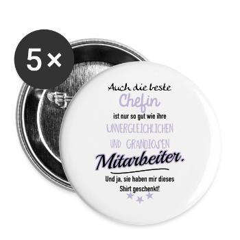 Beste Chefin v - Buttons groß 56 mm (5er Pack) - Weiß - Vorne