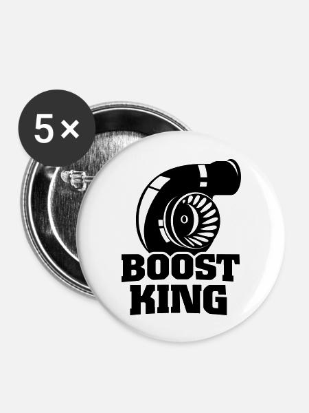Boost King - Buttons groß 56 mm (5er Pack) - Weiß