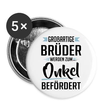 Großartige Brüder werden zum Onkel befördert - Buttons groß 56 mm (5er Pack) - Weiß - Vorne
