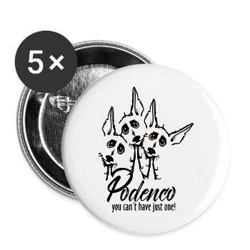 Podi Rudel - Buttons groß 56 mm (5er Pack) - Weiß - Vorne