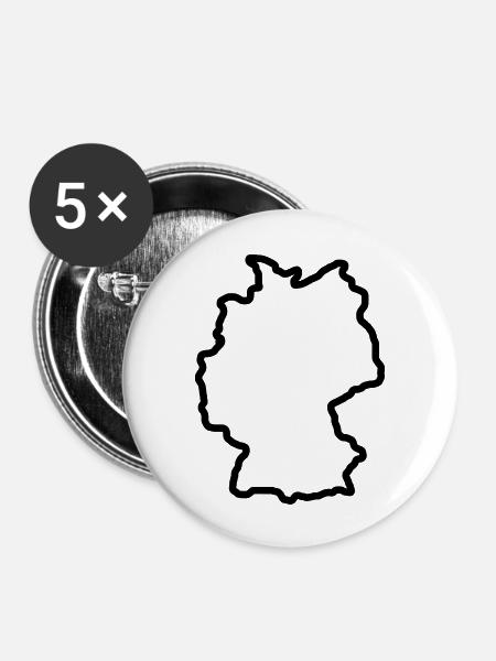 Germany - Buttons groß 56 mm (5er Pack) - Weiß