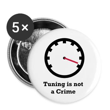 Tuning is not a Crime - Buttons groß 56 mm (5er Pack) - Weiß - Vorne