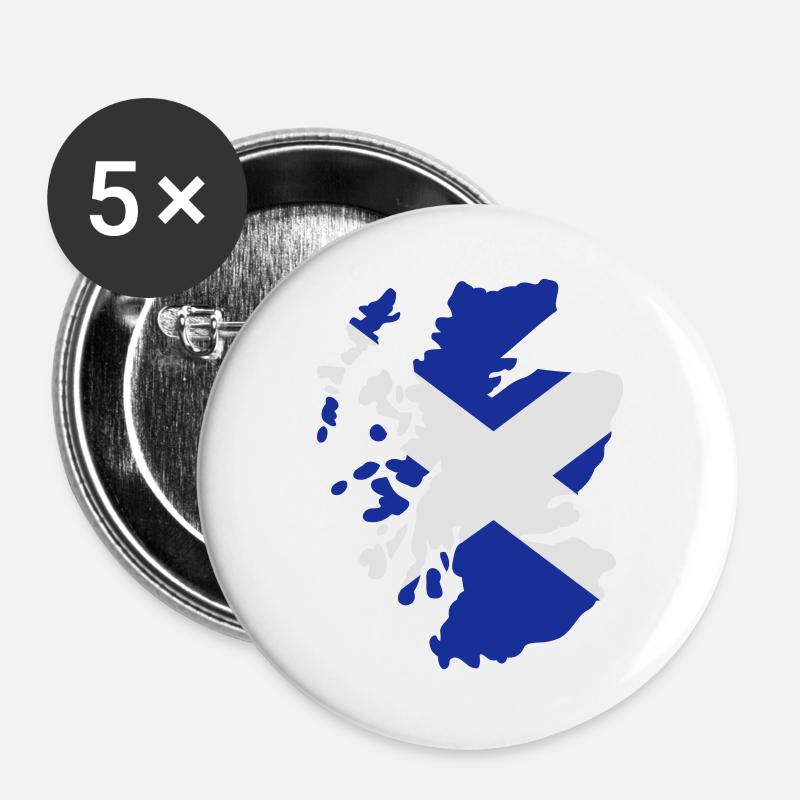 Scotland - Buttons large 2.2''/56 mm (5-pack) - white